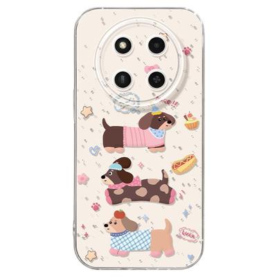 适用荣耀x60手机壳女款x70i保护套硅胶x40gt全包防摔50高级华为X50GT新款腊肠外壳honor新年小狗x50i+软壳x30