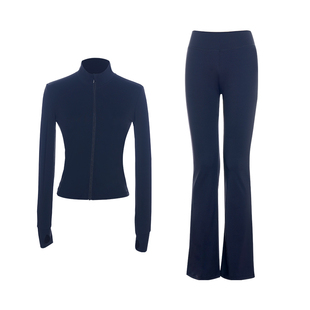 成人舞蹈服外套女立领拉链修身运动套装芭蕾舞服拉丁舞集训练功服