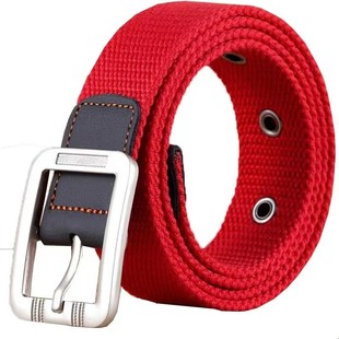 男士女士帆布腰带休闲商务 牛仔裤针扣皮带 户外青年学生韩版潮