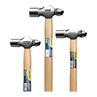 得力圆头锤铁锤木柄奶头锤五金工具锻打锤安装锤子碳钢锤榔头锤子