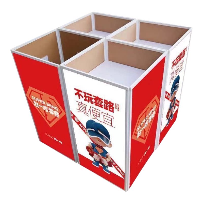 超市小地堆折叠木塑促销柜