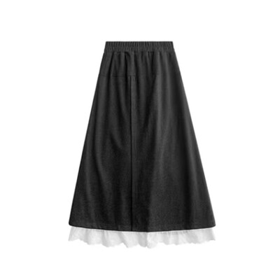 韩版蕾丝拼接阔腿裙裤！！