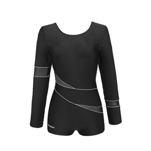 热浪泳装女长袖保守连体防晒泳衣女2025新款遮肚显瘦平角温泉泳装