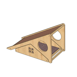 MOKO实木猫抓板猫窝二合一猫玩具剑麻抓板