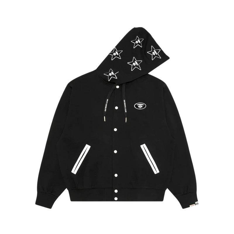 Aape星星猿人连帽摁扣棒球服卫衣