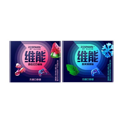 Respawn维能小黑条无糖口香糖