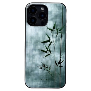 《竹禅一隅》山月集新中式适用于iphone16promax苹果15/14pro华为小米安卓防滑全包玻璃原创国风高级感手机壳