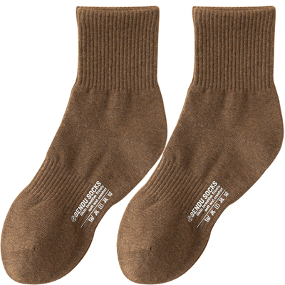 100%纯棉防臭无骨男士中筒袜