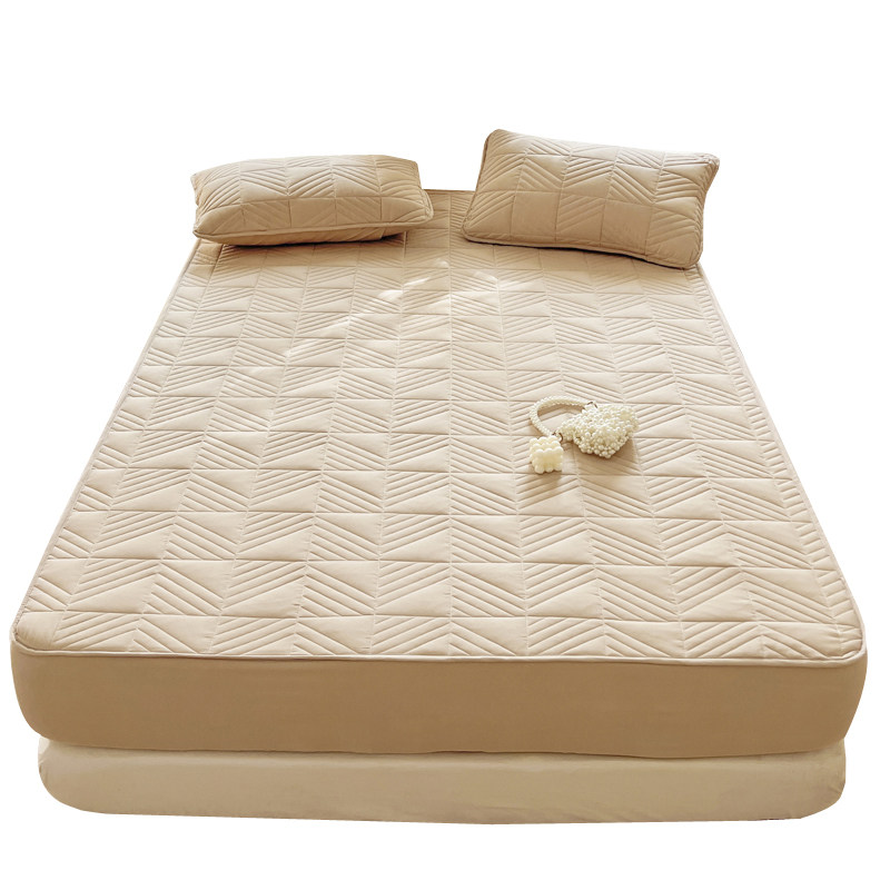 天竺棉四件套针织棉A类简约条纹纯全棉床上用品母婴床笠款三件套