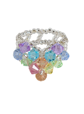 硬糖甜美风水晶爱心戒指