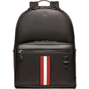 【自营】Bally/巴利男士经典商务简约设计时尚休闲黑色牛皮双肩包