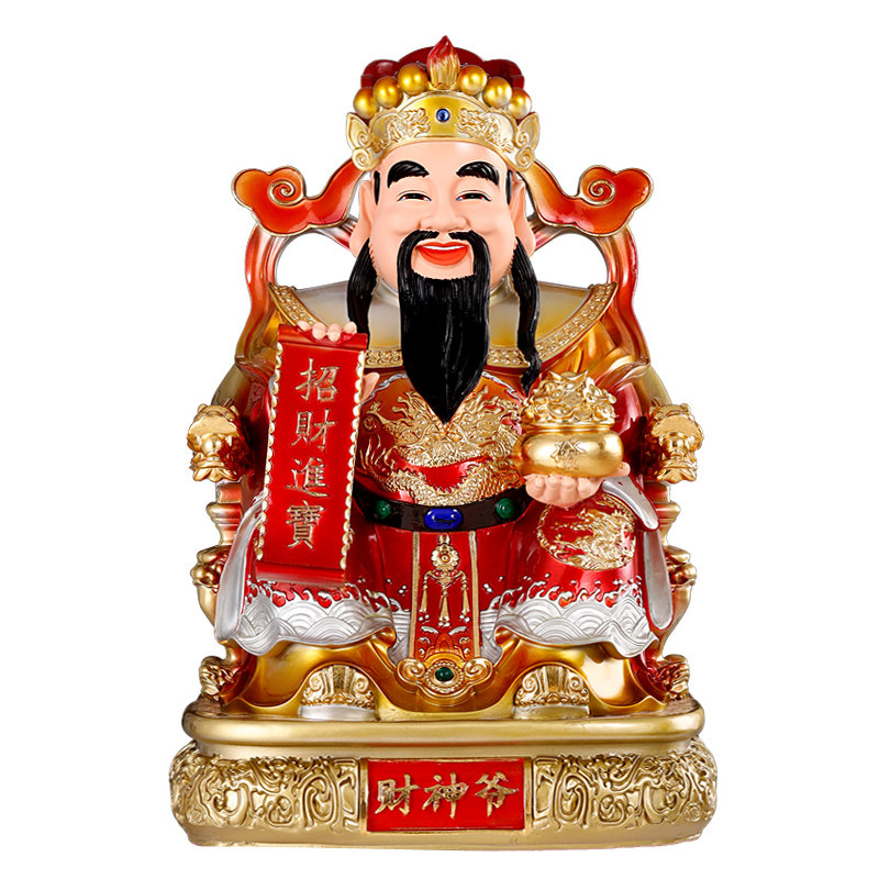 新款招财进宝财神爷神像佛堂店铺供奉招财摆件文财神范蠡树脂佛像