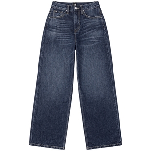 【张凌赫代言】Lee25秋冬新品五袋款宽松深蓝男女同款宽腿牛仔裤