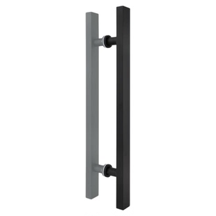 不锈钢玻璃门拉手推拉有无框高级感定制黑色方管无指纹大木门把手