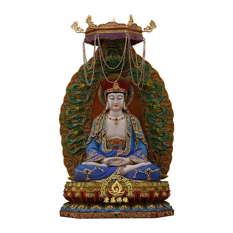 毗卢观音神像大日如来铜像彩绘释迦摩尼佛毗卢遮那佛鎏金供奉摆件