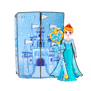 艾莎公主安静书2025新款女孩免裁剪超大本换装贴纸儿童玩具手工
