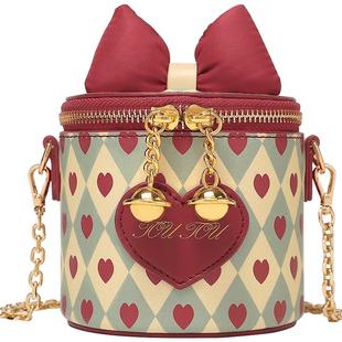 TOUTOU10岁儿童小朋友生日礼物可爱盒子包链条蝴蝶结斜挎包送女生