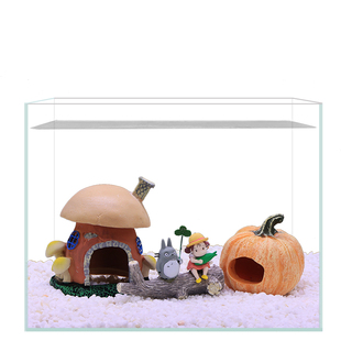 鱼缸造景小摆件躲避蘑菇房南瓜屋仿真鱼虾装饰品全套繁殖罐躲藏洞