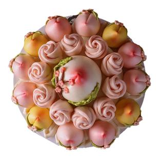 御茶膳房花饽饽寿桃馒头老人生日过寿送父母长辈中式蛋糕花馍礼盒