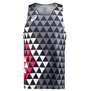 赞助运动员同款!田径精英Asics男子专业训练马拉松背心速干比赛服