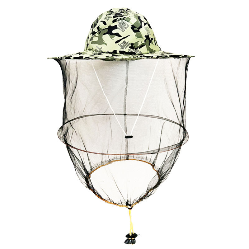 蜂帽养蜂防蜂帽面纱头罩面罩蜜蜂防护帽子收蜂冒养蜂防蛰专用工具