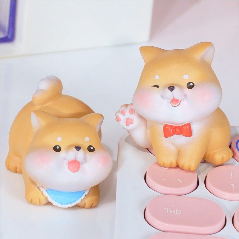 新品 萌柴阿肥迷你小摆件可爱狗树脂工艺品桌面摆饰微景观装饰创