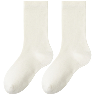 灰色袜子女款秋冬季中筒白色2025新款爆款洞洞鞋月子袜无骨堆堆袜