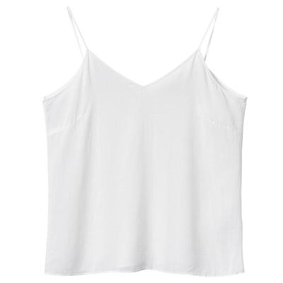 EXCEPTION例外女装春夏款柔若棉V领设计细带直筒短款无袖背心吊带