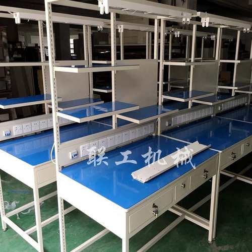 厂家供应操作台 生产操作台钣金精益管型材静电工作台员工操作桌
