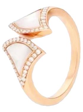 女纯银简约百搭双扇子开口戒指环