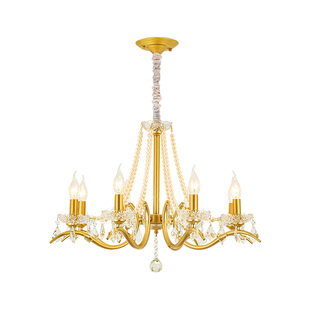 轻奢水晶吊灯欧美式简约现代客厅灯餐厅温馨主卧室灯法式复古灯具