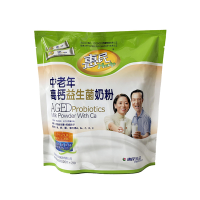 惠民中老年高钙益生菌牛奶粉400g 中老年无蔗糖奶粉 袋装