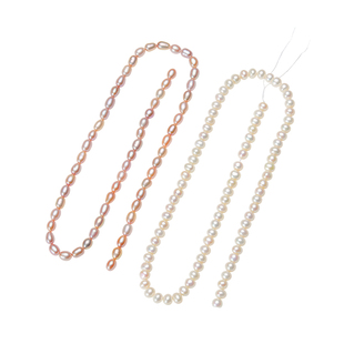 天然迷你小圆形米粒散珍珠锁骨链半成品diy手链项链材料有孔散珠