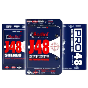 Radial J48 stereo PRO48吉他贝斯单块效果器有源系列乐器DI盒