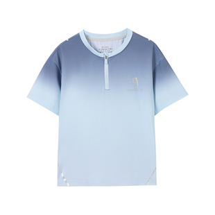 【排汗透气】半度闲男童凉感短袖t恤夏季薄款洋气儿童夏装渐变T潮