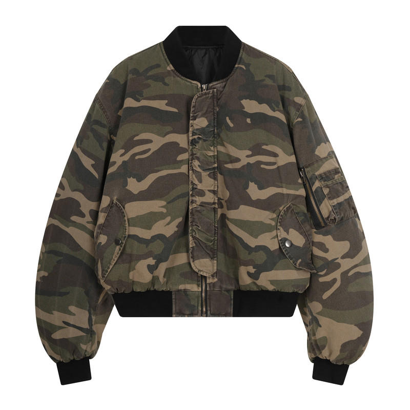 FFR重工迷彩棒球服保暖棉服外套