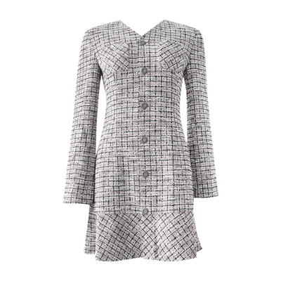 V领收腰优雅气质时尚鱼尾连衣裙