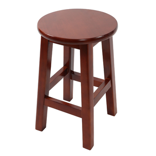 实木圆凳家用木板凳客厅餐桌凳中式复古商用凳子饮食店餐厅凳椅子