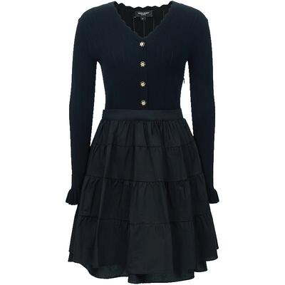 VeroModa连衣裙V领拼接蓬蓬裙