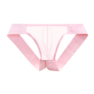 ADANNU男丁字内裤无腰带双丁透明超薄浮雕文性感低腰潮流运动青年