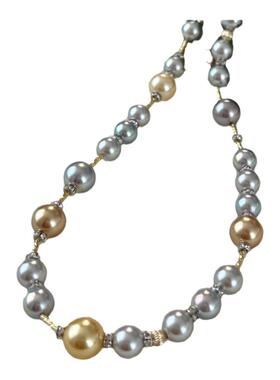 西大班满天星人造珍珠混彩项链女