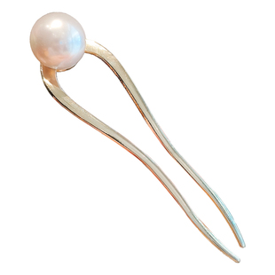 高级感气质珍珠发簪女简约现代盘发神器古风汉服头饰簪子U型发钗