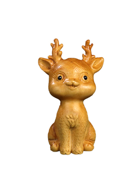 黄杨木梅花鹿手把件摆件家居饰品