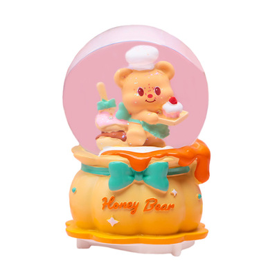 史努比小狗发光飘雪水晶球音乐盒