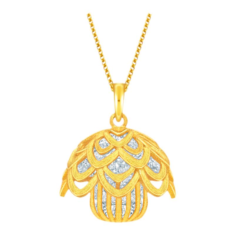 justgold奇妙幻想蘑菇足金吊坠