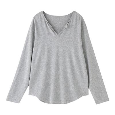 V字领女慵懒风长袖打底衫