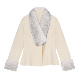 邱莹莹 HELA AOMI “南洋千金”绵羊毛91.8%+山羊绒水貂毛皮大衣