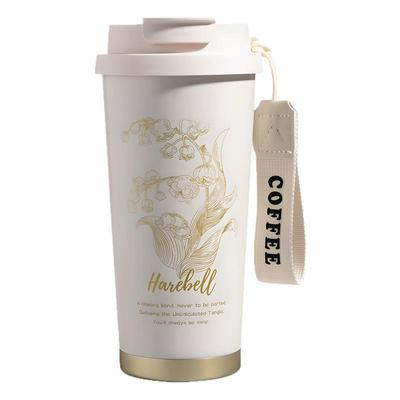新款铃兰花保温杯保冷双饮咖啡杯