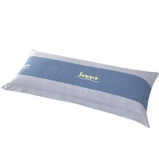 简约全棉双人枕套长款纯棉加厚磨毛情侣枕芯套枕头套1.2m1.5米1.8