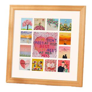 实木油画棒框画框diy专用四九宫格正方形相框架作品保存生日礼物